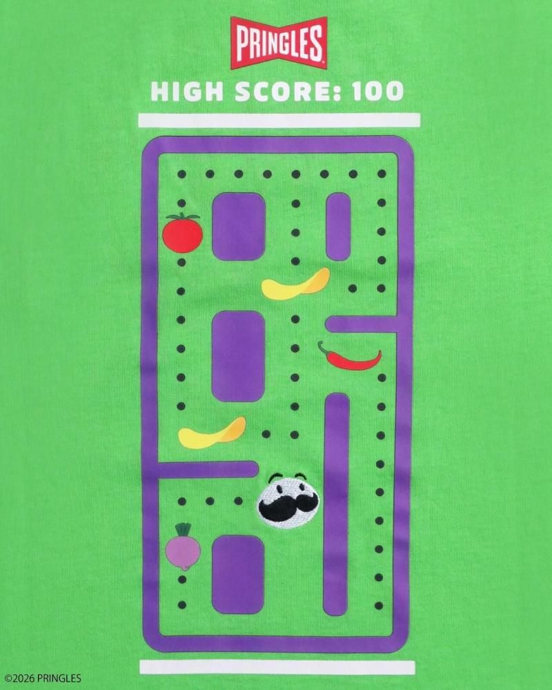 PRINGLES プリングルズ ゲーム柄 Tシャツ GREEN