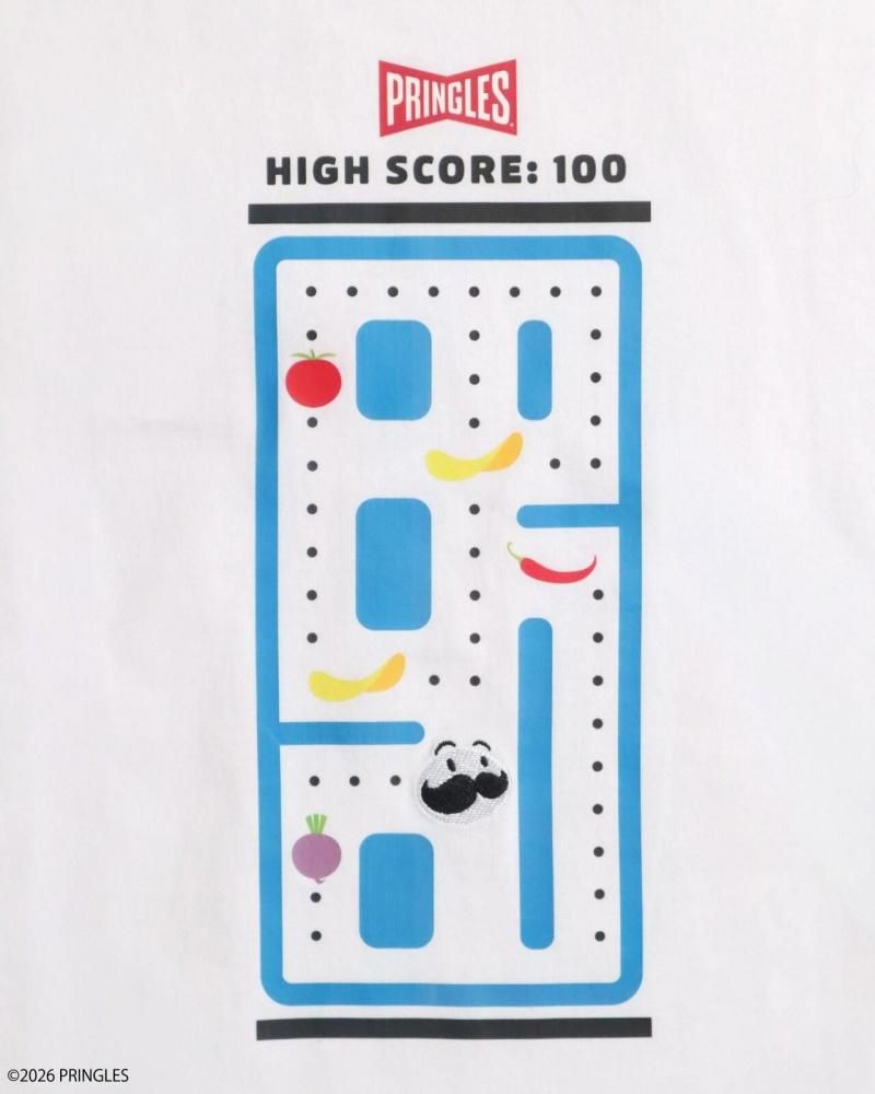 PRINGLES プリングルズ ゲーム柄 Tシャツ WHITE