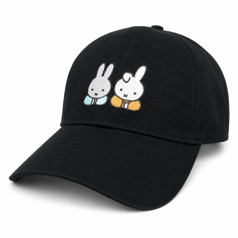 Miffy ミッフィー キャップ ふたり MF-6940 BLACK