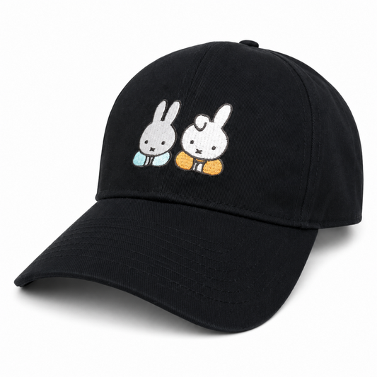 Miffy ミッフィー キャップ ふたり MF-6940 BLACK