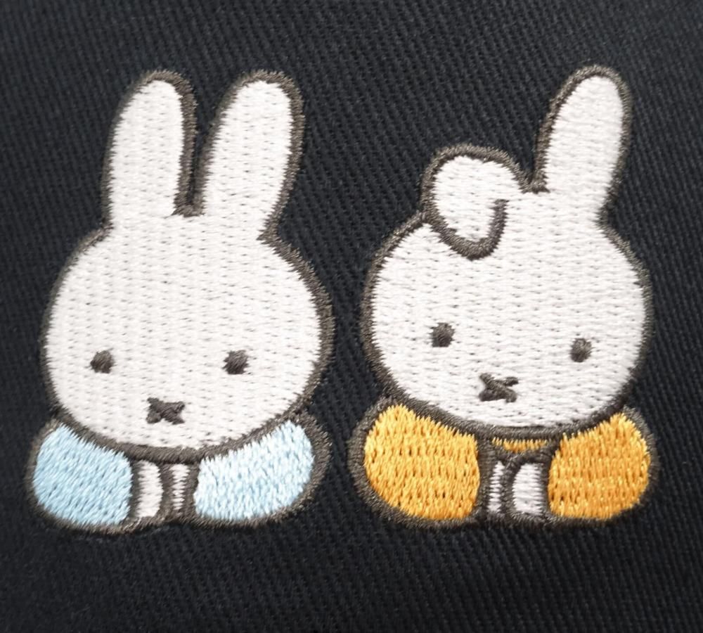 Miffy ミッフィー キャップ ふたり MF-6940 BLACK