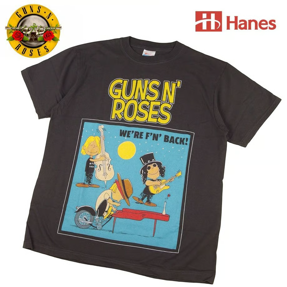 Guns N' Roses ガンズアンドローゼス Tシャツ Hanes製 PEANUTS 並行輸入品 266