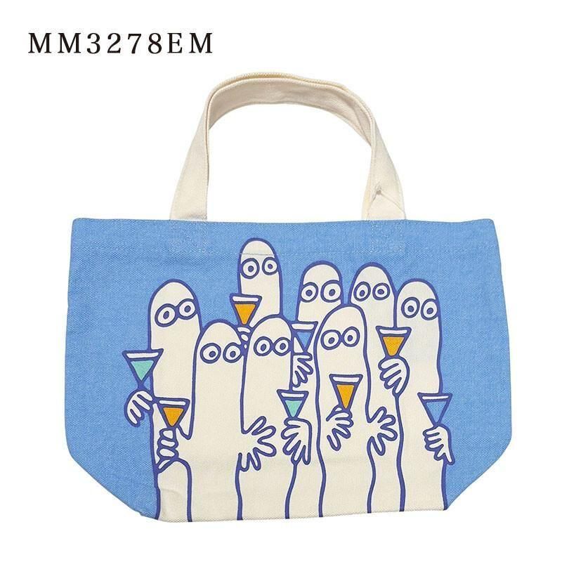 マチ付コットンバッグ ムーミン ニョロニョロ ブルー MM3278EM