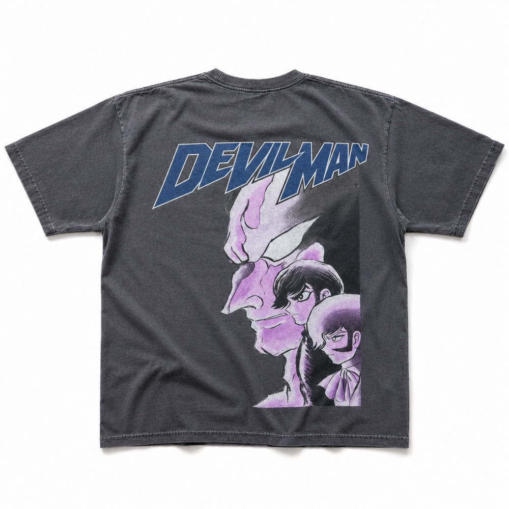 SCREEN STARS BEST デビルマン プリント Tシャツ BLACK