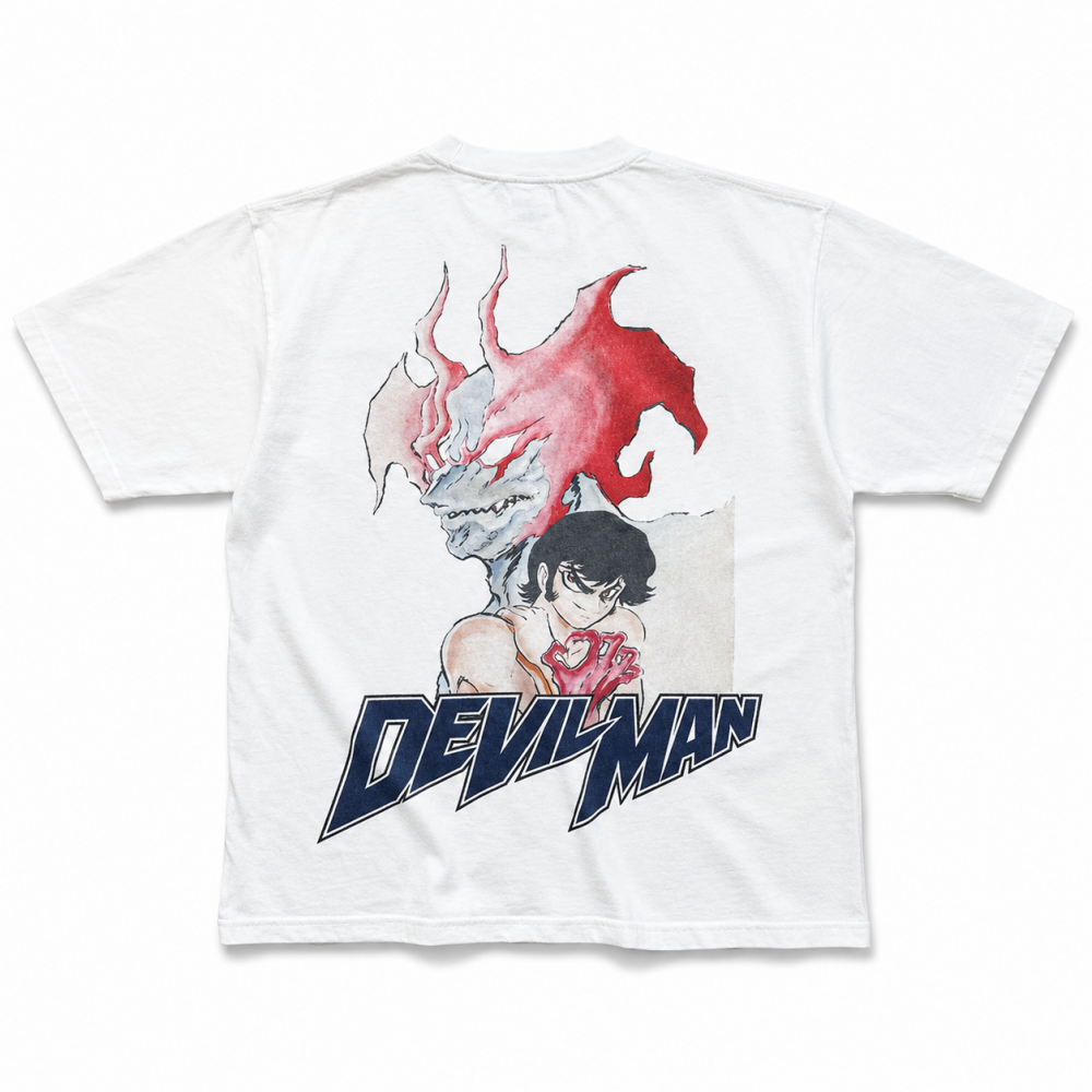 SCREEN STARS BEST デビルマン アップ プリント Tシャツ WHITE