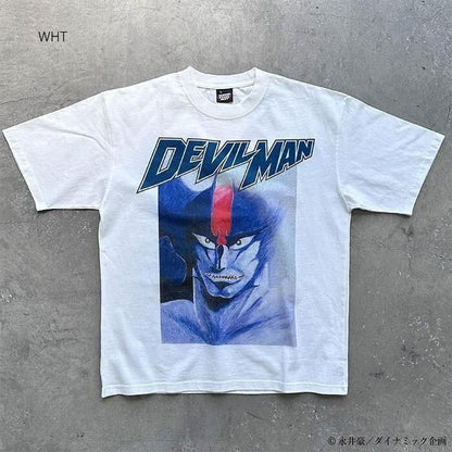 SCREEN STARS BEST デビルマン アップ プリント Tシャツ WHITE