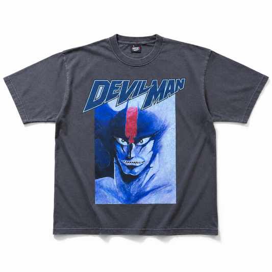 SCREEN STARS BEST デビルマン アップ プリント Tシャツ BLACK