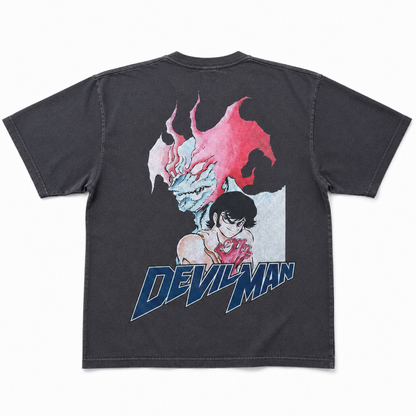SCREEN STARS BEST デビルマン アップ プリント Tシャツ BLACK