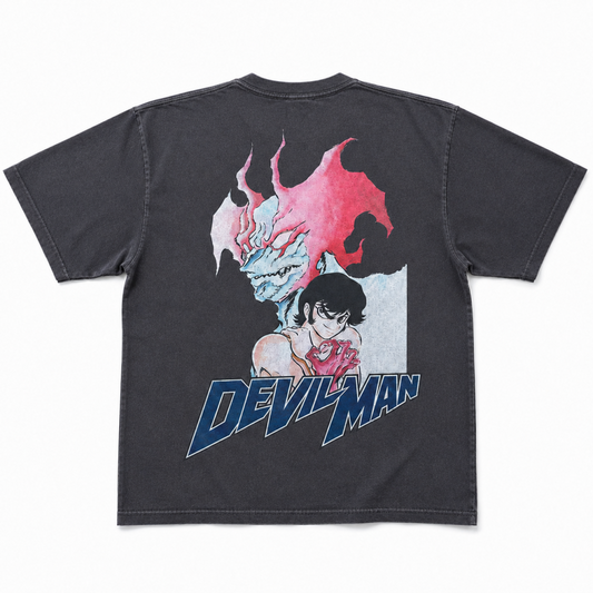 SCREEN STARS BEST デビルマン アップ プリント Tシャツ BLACK