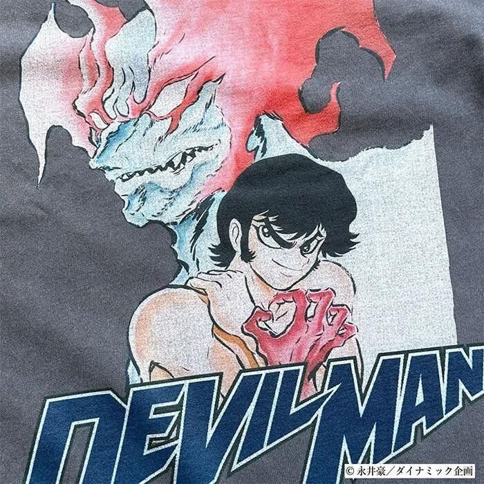 SCREEN STARS BEST デビルマン アップ プリント Tシャツ BLACK