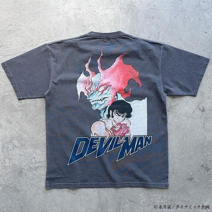 SCREEN STARS BEST デビルマン アップ プリント Tシャツ BLACK