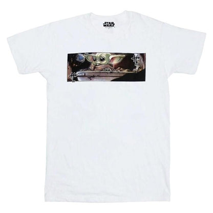 STAR WARS スター・ウォーズ マンダロリアン・アンド・グローグー Grogu Flame 半袖 Tシャツ WHITE