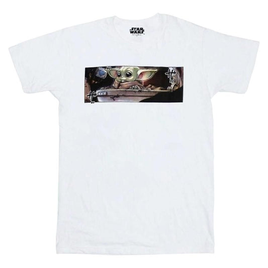 STAR WARS スター・ウォーズ マンダロリアン・アンド・グローグー Grogu Flame 半袖 Tシャツ WHITE