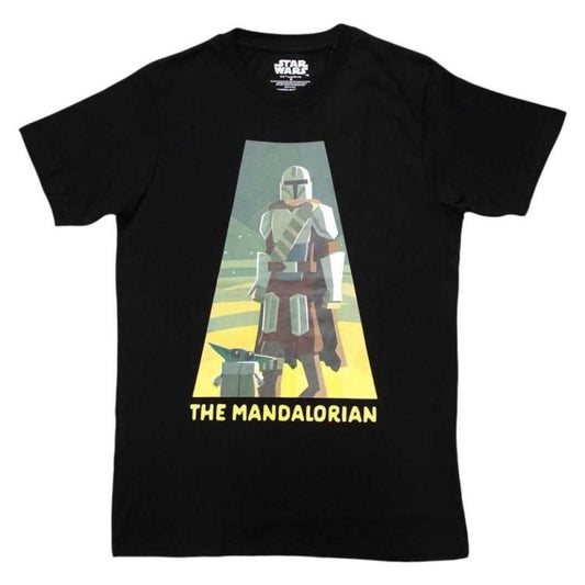 STAR WARS スター・ウォーズ マンダロリアン・アンド・グローグー The Mandalorian Spotlight 半袖 Tシャツ BLACK