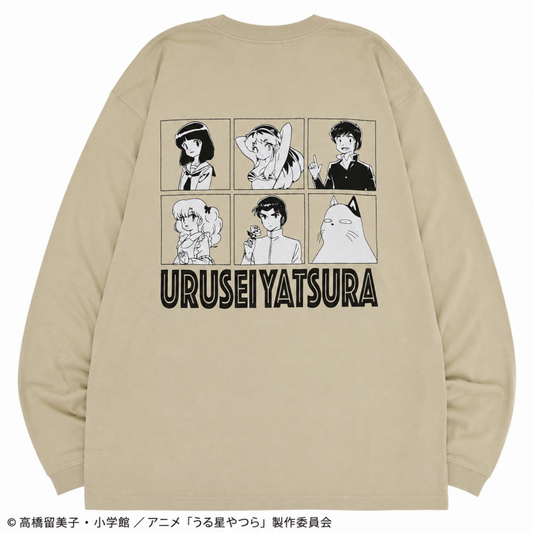 うる星やつら 長袖Tシャツ レディース ロンT ラムちゃん GRAY BEIGE
