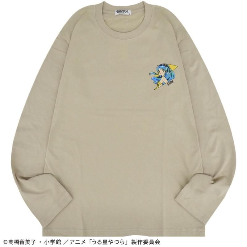 うる星やつら 長袖Tシャツ レディース ロンT ラムちゃん GRAY BEIGE
