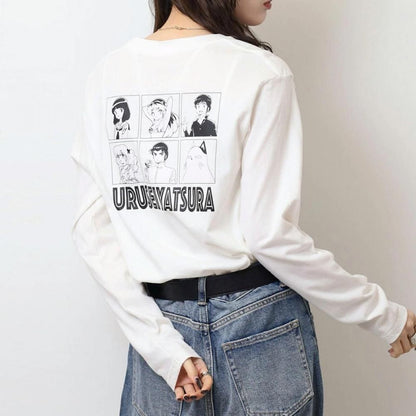うる星やつら 長袖Tシャツ レディース ロンT ラムちゃん GRAY BEIGE