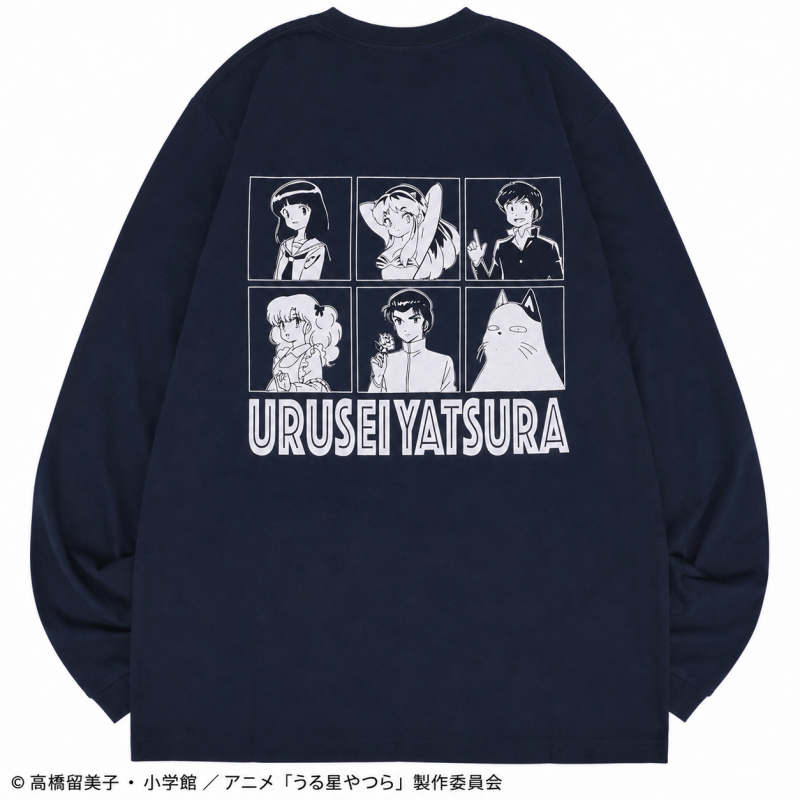 うる星やつら 長袖Tシャツ レディース ロンT ラムちゃん NAVY