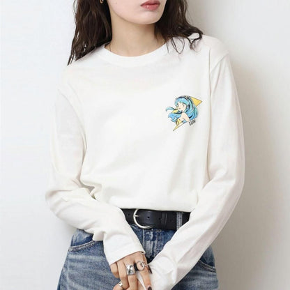 うる星やつら 長袖Tシャツ レディース ロンT ラムちゃん NAVY