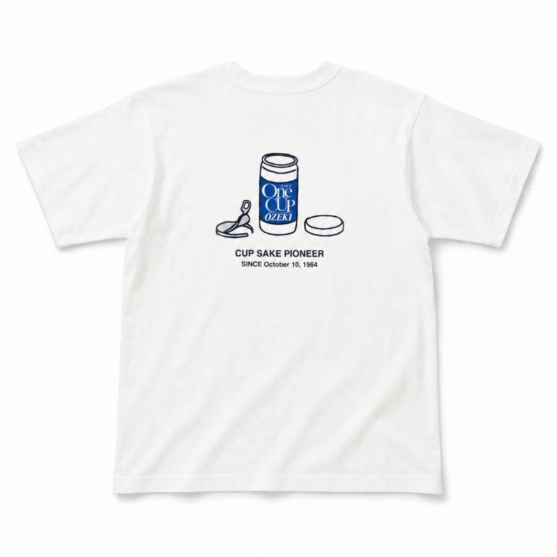 まちかど画廊 大関 ワンカップ Tシャツ WHITE
