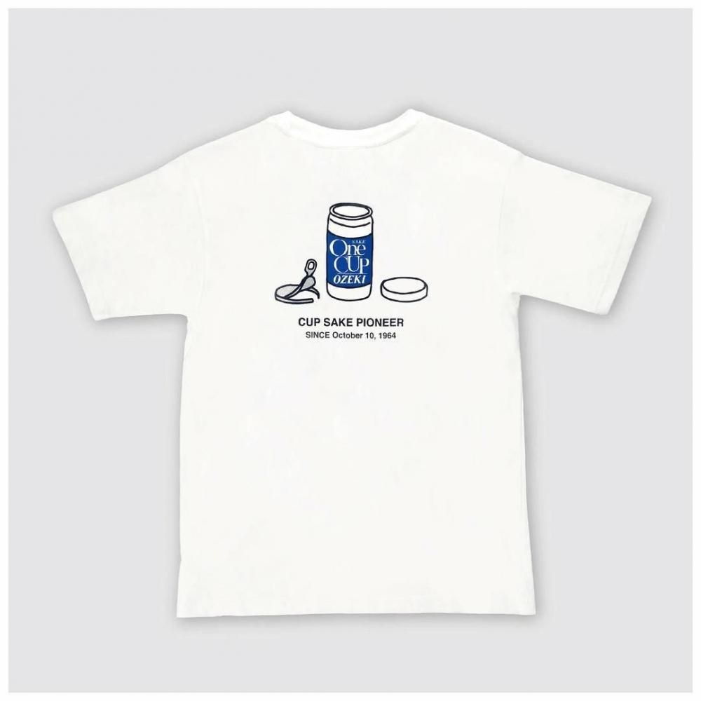 まちかど画廊 大関 ワンカップ Tシャツ WHITE