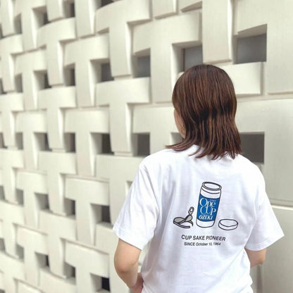 まちかど画廊 大関 ワンカップ Tシャツ WHITE