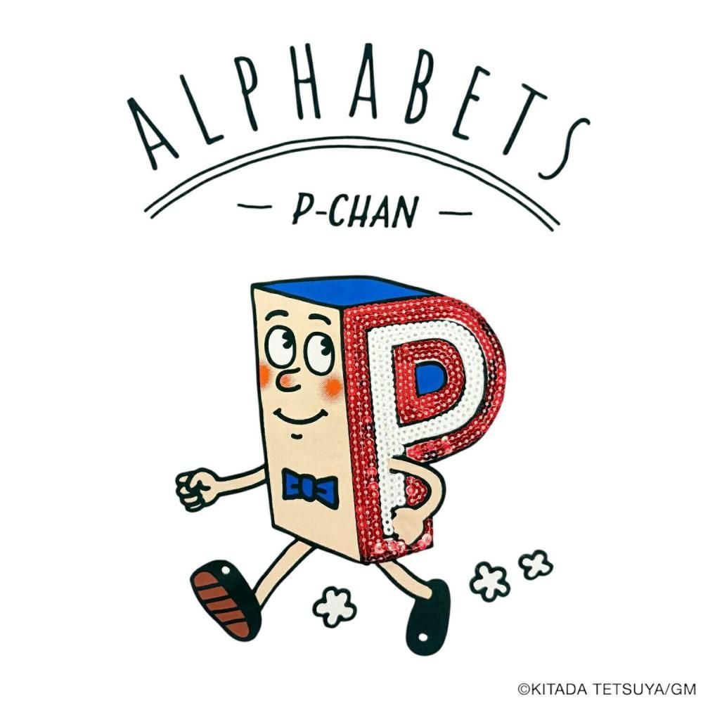P-CHAN スパンコールデザイン 半袖Tシャツ WHITE