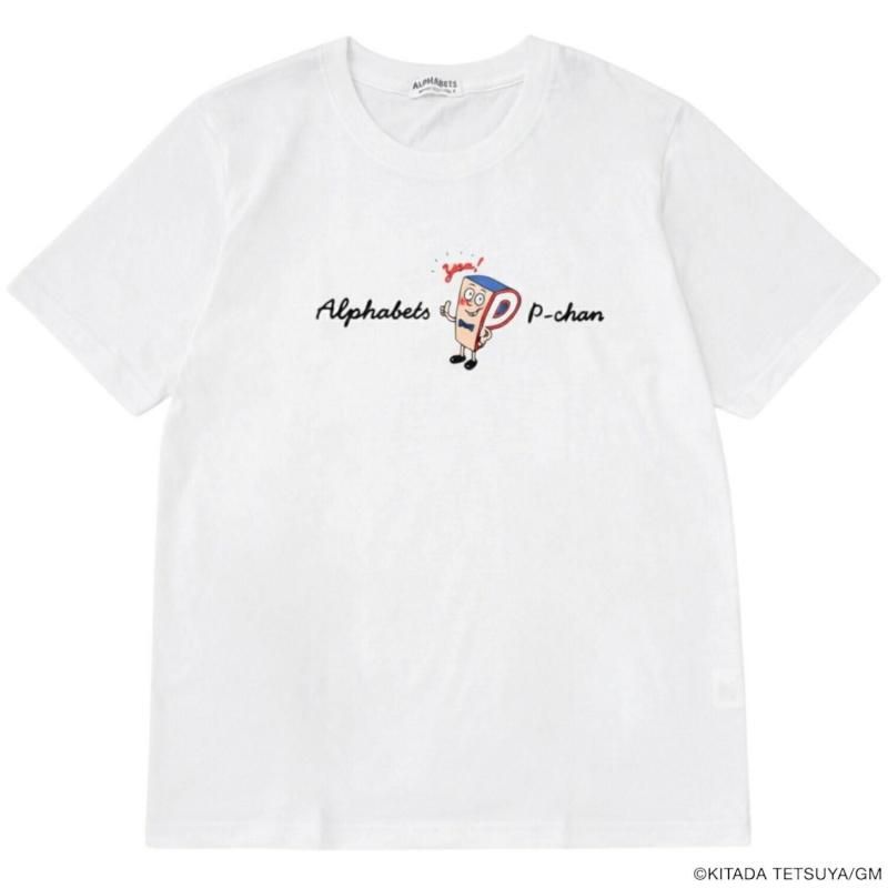 P-CHAN ロゴデザイン 半袖Tシャツ WHITE