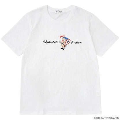 P-CHAN ロゴデザイン 半袖Tシャツ WHITE