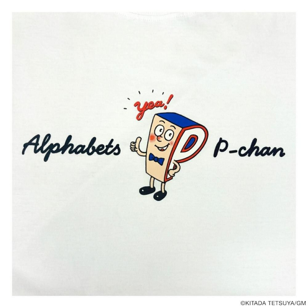 P-CHAN ロゴデザイン 半袖Tシャツ WHITE
