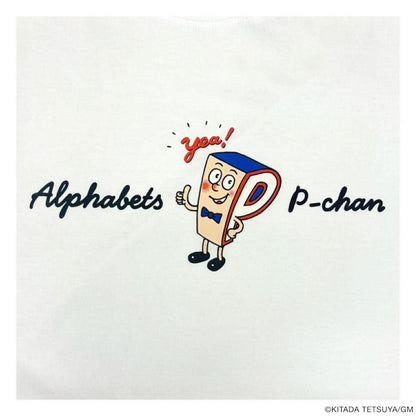 P-CHAN ロゴデザイン 半袖Tシャツ WHITE
