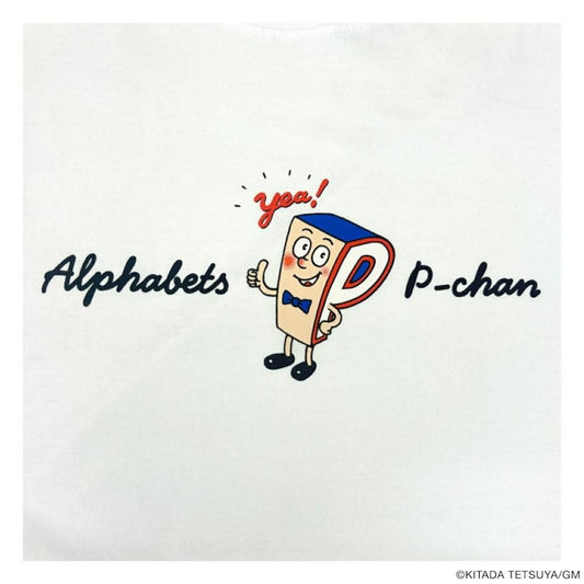 P-CHAN ロゴデザイン 半袖Tシャツ WHITE