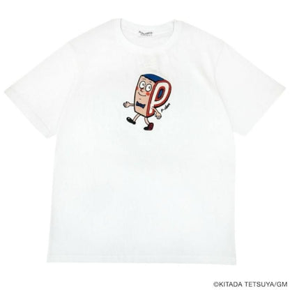 P-CHAN サガラ刺繍デザイン 半袖Tシャツ WHITE