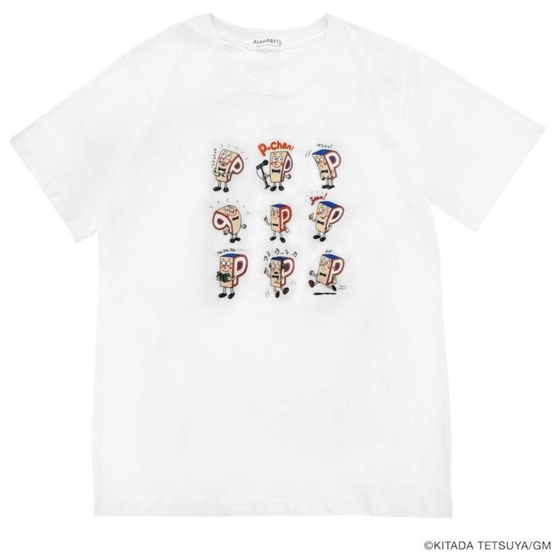P-CHAN 9連キャラクタープリント 半袖Tシャツ WHITE