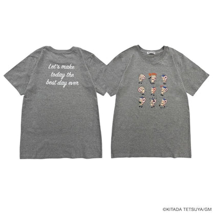 P-CHAN 9連キャラクタープリント 半袖Tシャツ GRAY