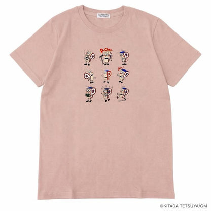 P-CHAN 9連キャラクタープリント 半袖Tシャツ PINK BEIGE