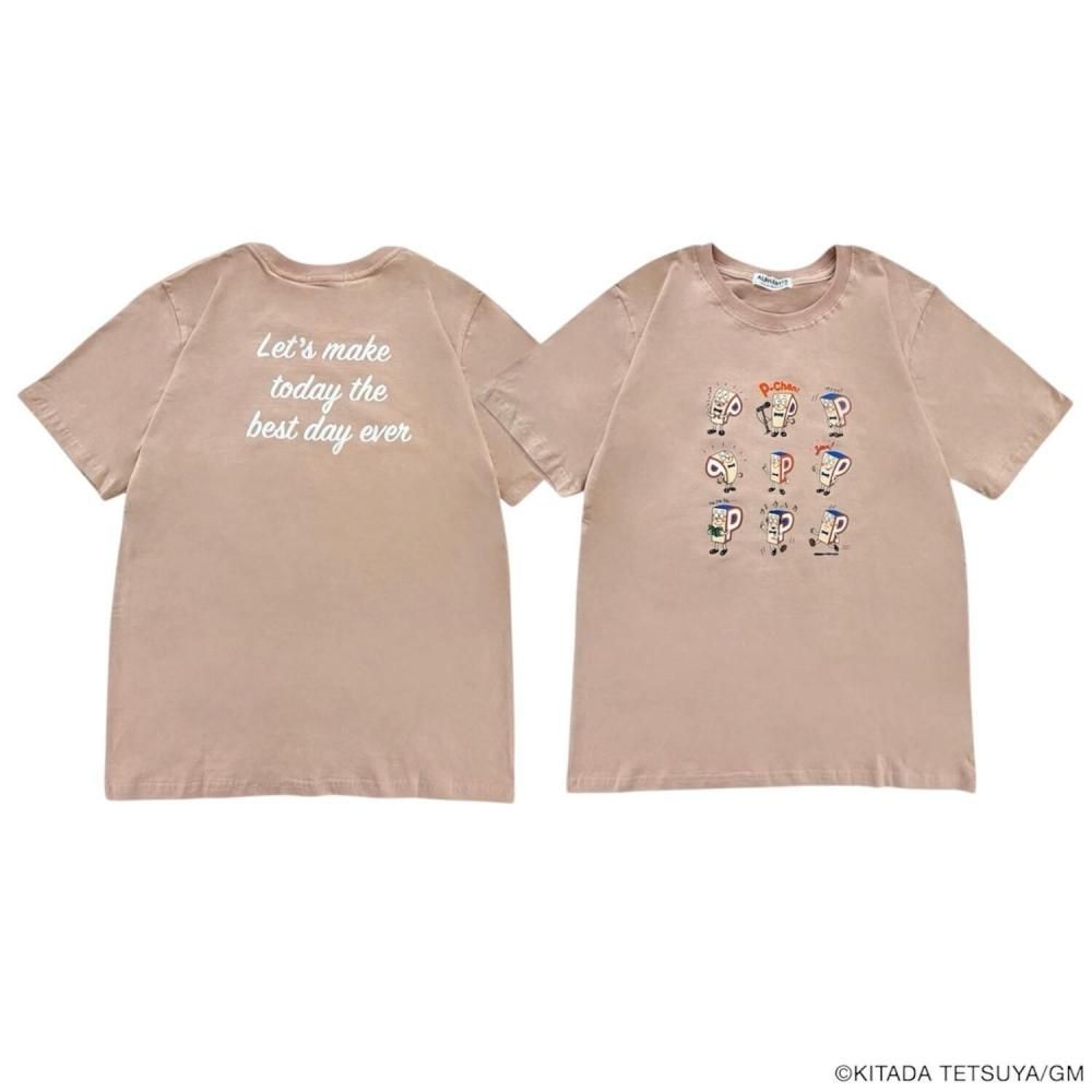 P-CHAN 9連キャラクタープリント 半袖Tシャツ PINK BEIGE