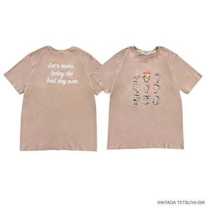 P-CHAN 9連キャラクタープリント 半袖Tシャツ PINK BEIGE