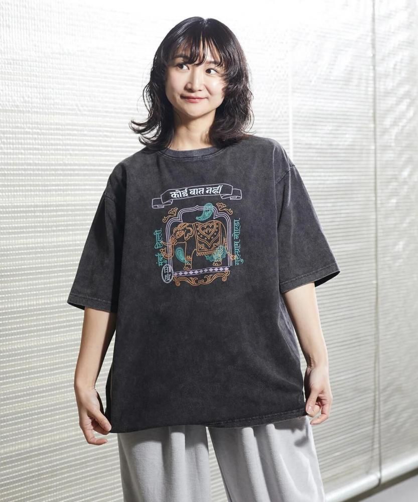 MYUUA INDIA ELEPHANT 半袖 ヴィンテージ風 Tシャツ