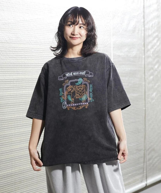 MYUUA INDIA ELEPHANT 半袖 ヴィンテージ風 Tシャツ