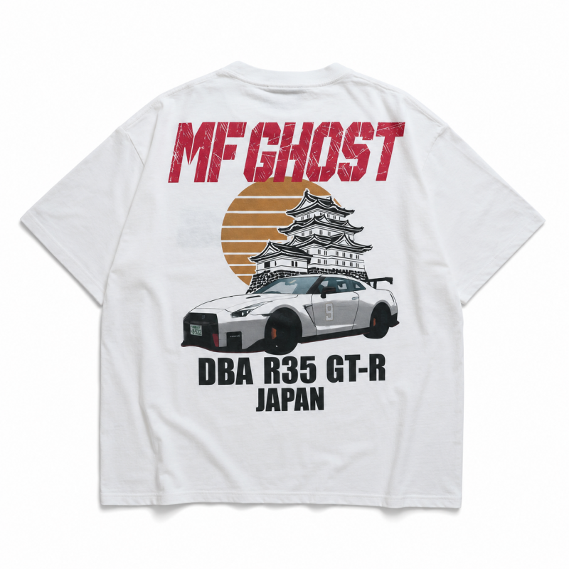 MFゴースト NISSAN GTR Tシャツ WHITE