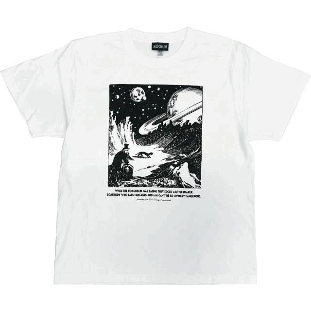ムーミン 80th プレミアム小説Tシャツ たのしい(飛行おに) Tシャツ 半袖 WHITE