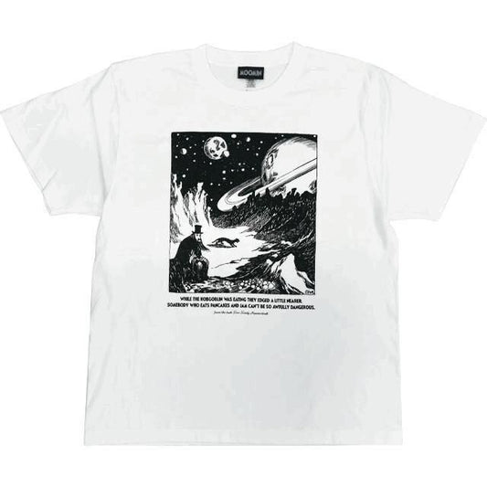 ムーミン 80th プレミアム小説Tシャツ たのしい(飛行おに) Tシャツ 半袖 WHITE