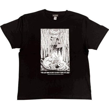 ムーミン 80th プレミアム小説Tシャツ 夏祭り(スナ&ミイ) Tシャツ 半袖 BLACK