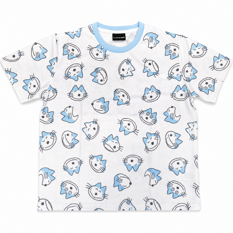 11ぴきのねこ ドライメッシュ Tシャツ かお WHITE