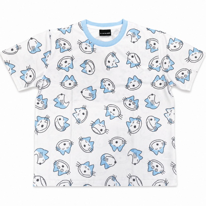 11ぴきのねこ ドライメッシュ Tシャツ かお WHITE