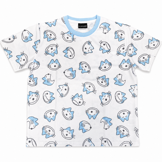 11ぴきのねこ ドライメッシュ Tシャツ かお WHITE