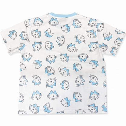 11ぴきのねこ ドライメッシュ Tシャツ かお WHITE