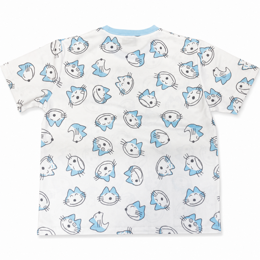 11ぴきのねこ ドライメッシュ Tシャツ かお WHITE