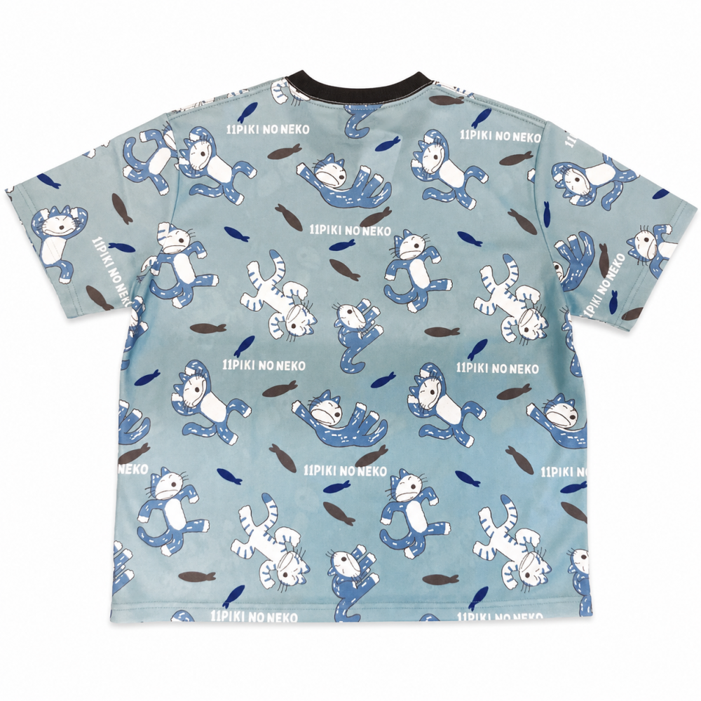 11ぴきのねこ ドライメッシュ Tシャツ びっくり BLUE